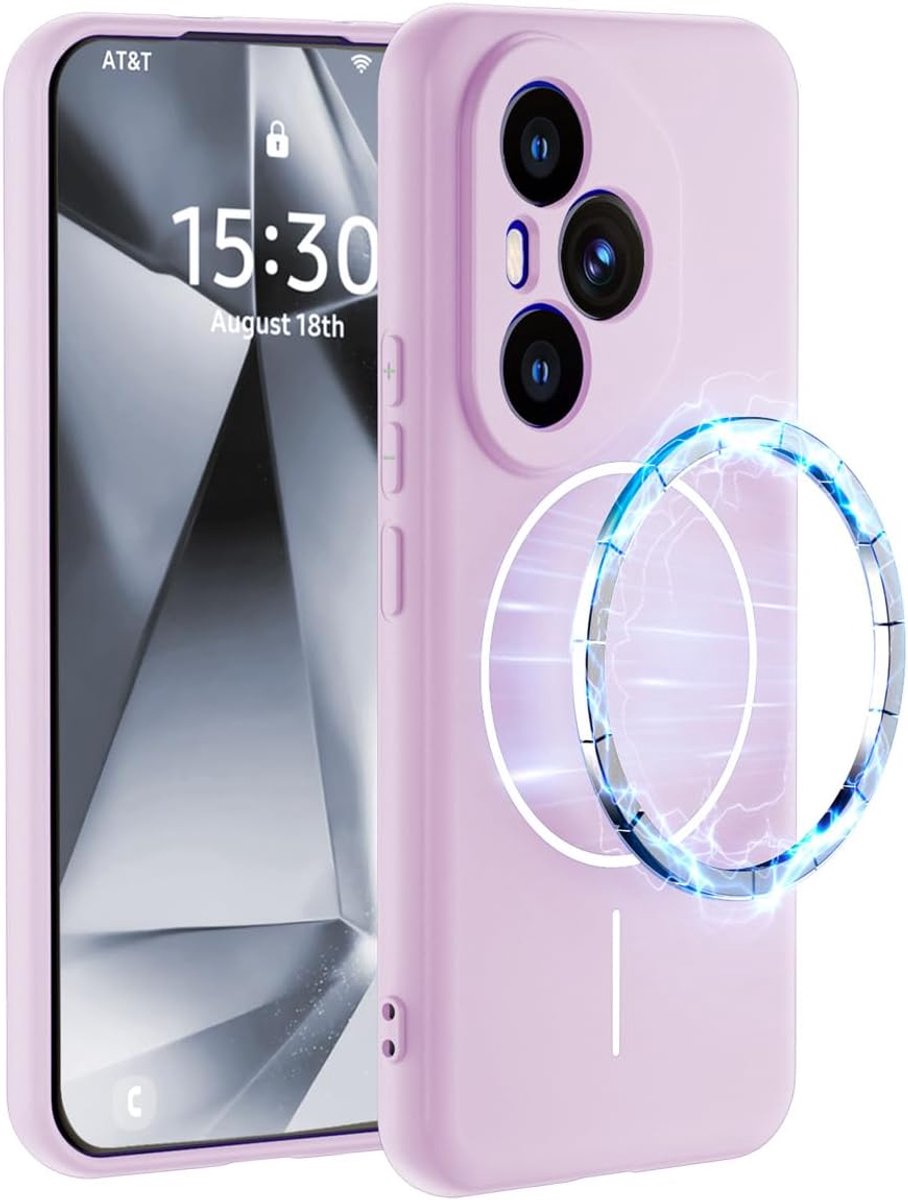 YUXING Compatible for Honor 400 Pro Case, Soft Silicone Shockproof Case with Magnetic Fastener Ring, Slim Full Body - ShopVlot