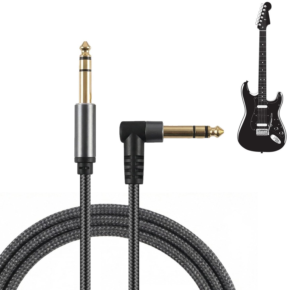 Solidchoice - 3 Meter Elektrische Gitarenkabel 6.35mm TRS