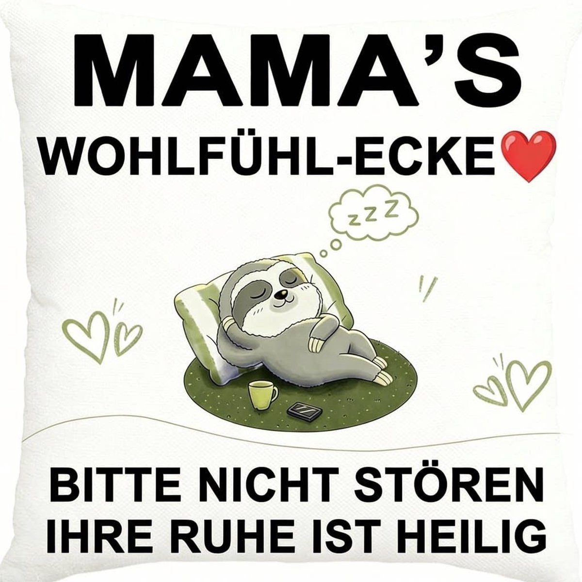 Solidchoice - Kussensloop voor Mama 45 x 45 cm Wit als Cadeau