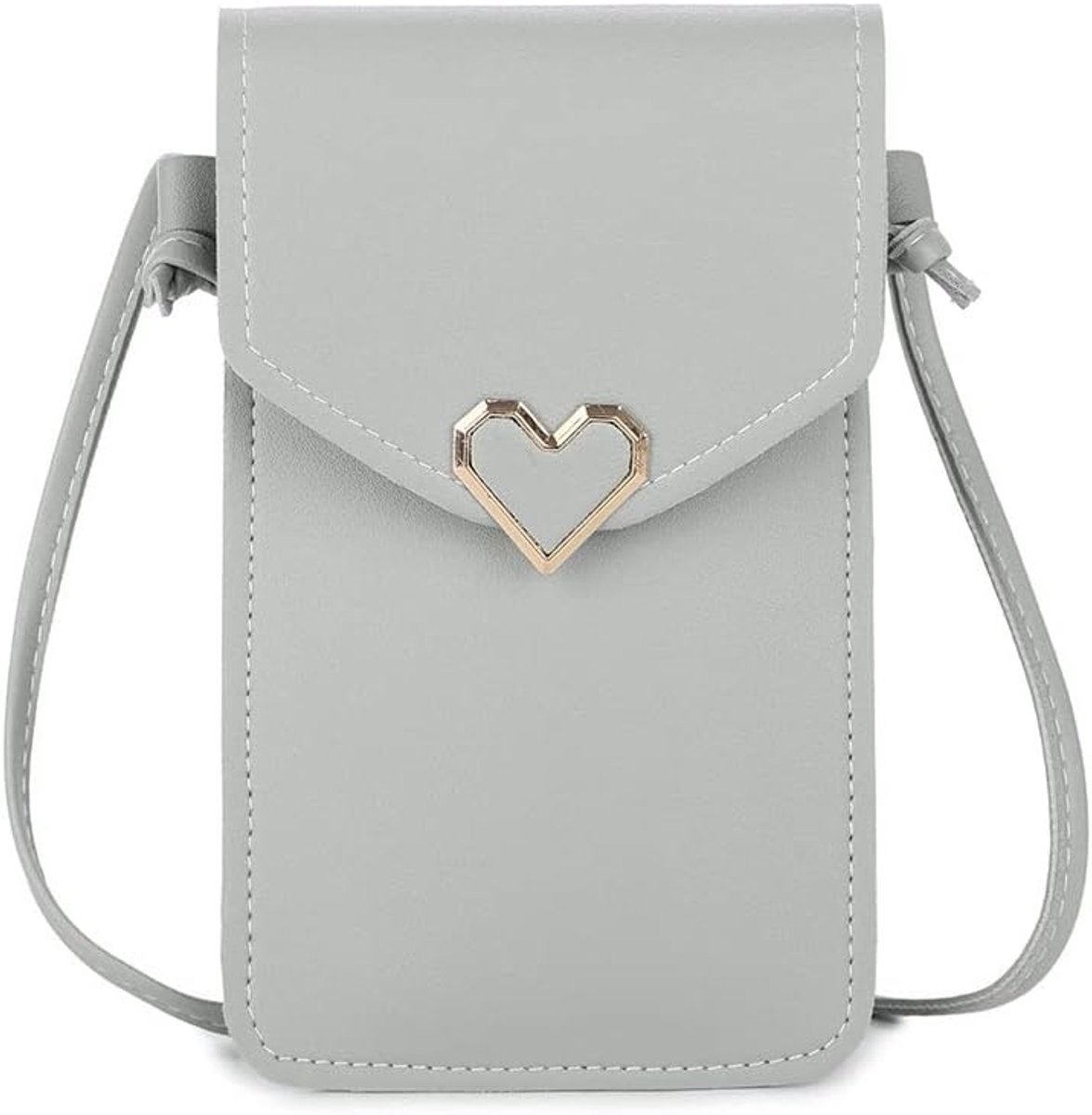 Schoudertas voor vrouwen - mini mobiele telefoon pouch - PU leer transparant - touchscreen functie - ShopVlot