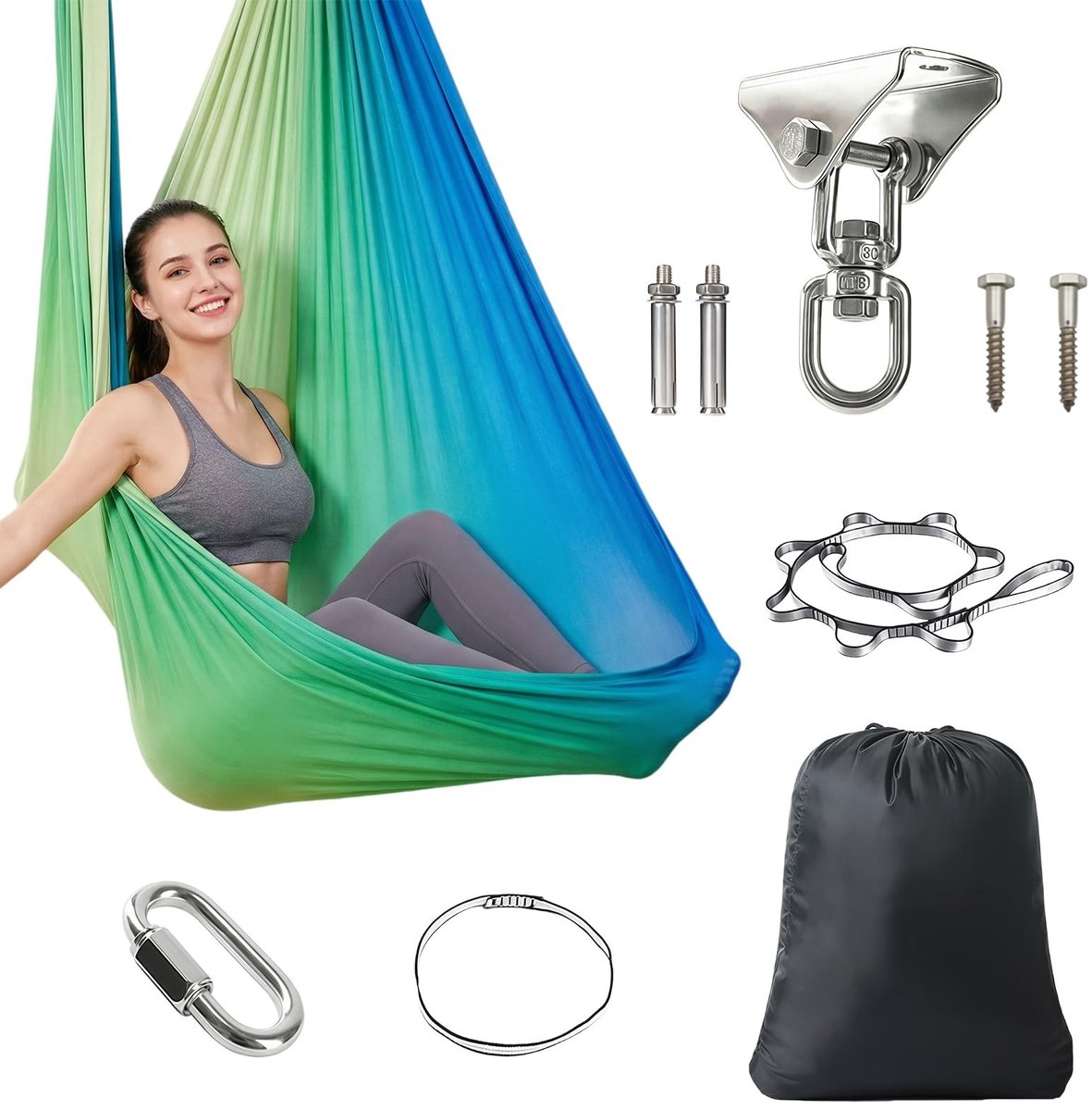 Solidchoice - Yoga Hangmatset met Montageaccessoires voor Buiten