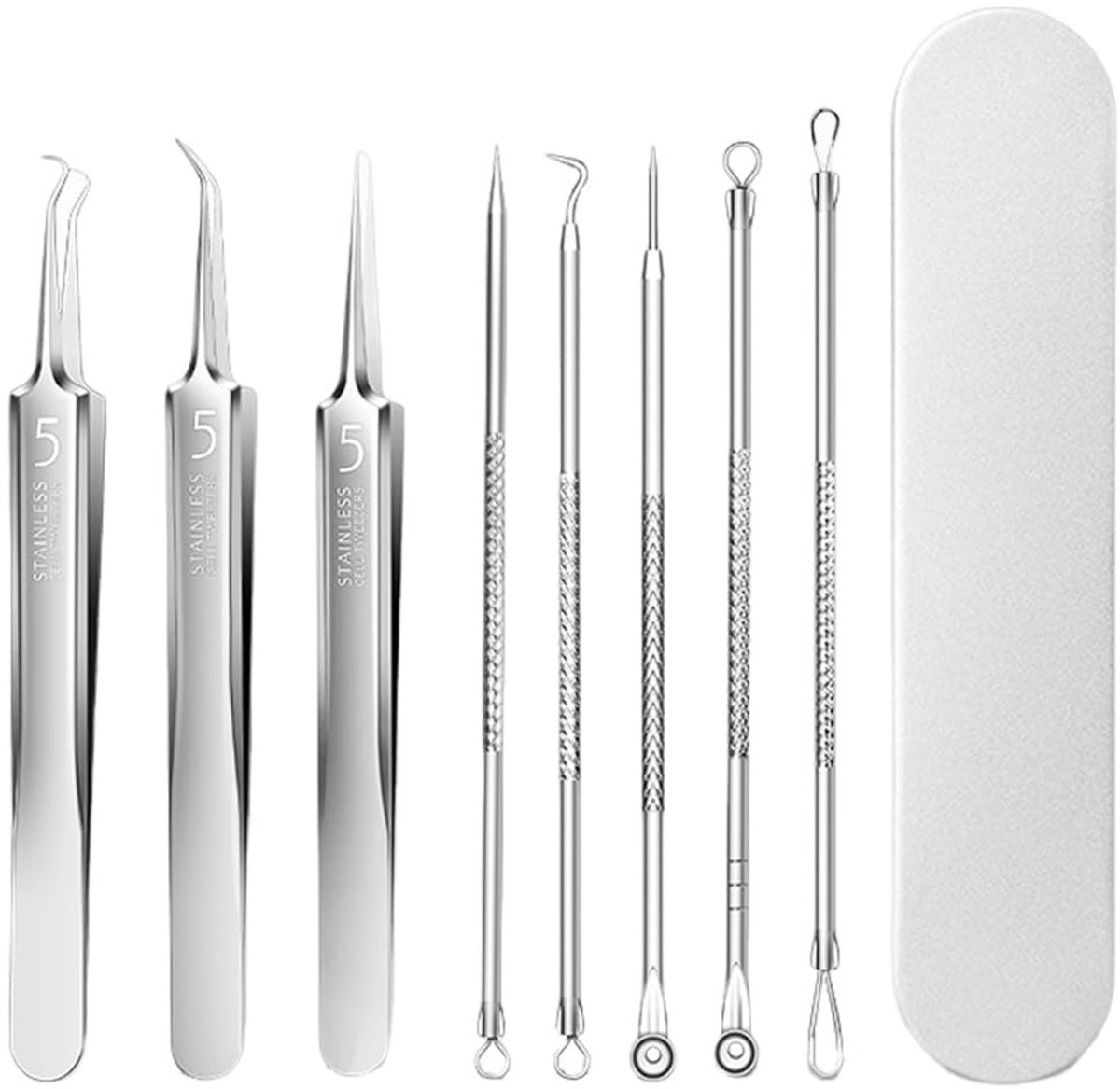Solidchoice - RVS Blackhead Verwijder Set met 8 Stukken