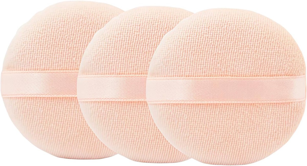 Poederpuff 8cm - Velours - Met lint - Ideaal voor foundation - ShopVlot