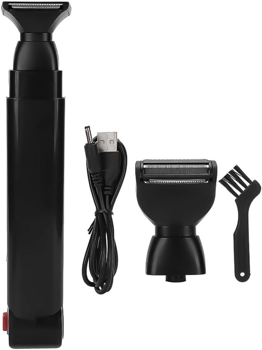 Rugscheerapparaat voor mannen - elektrische trimmer met opvouwbare verlenging - 2 afneembare scheerkoppen - ShopVlot