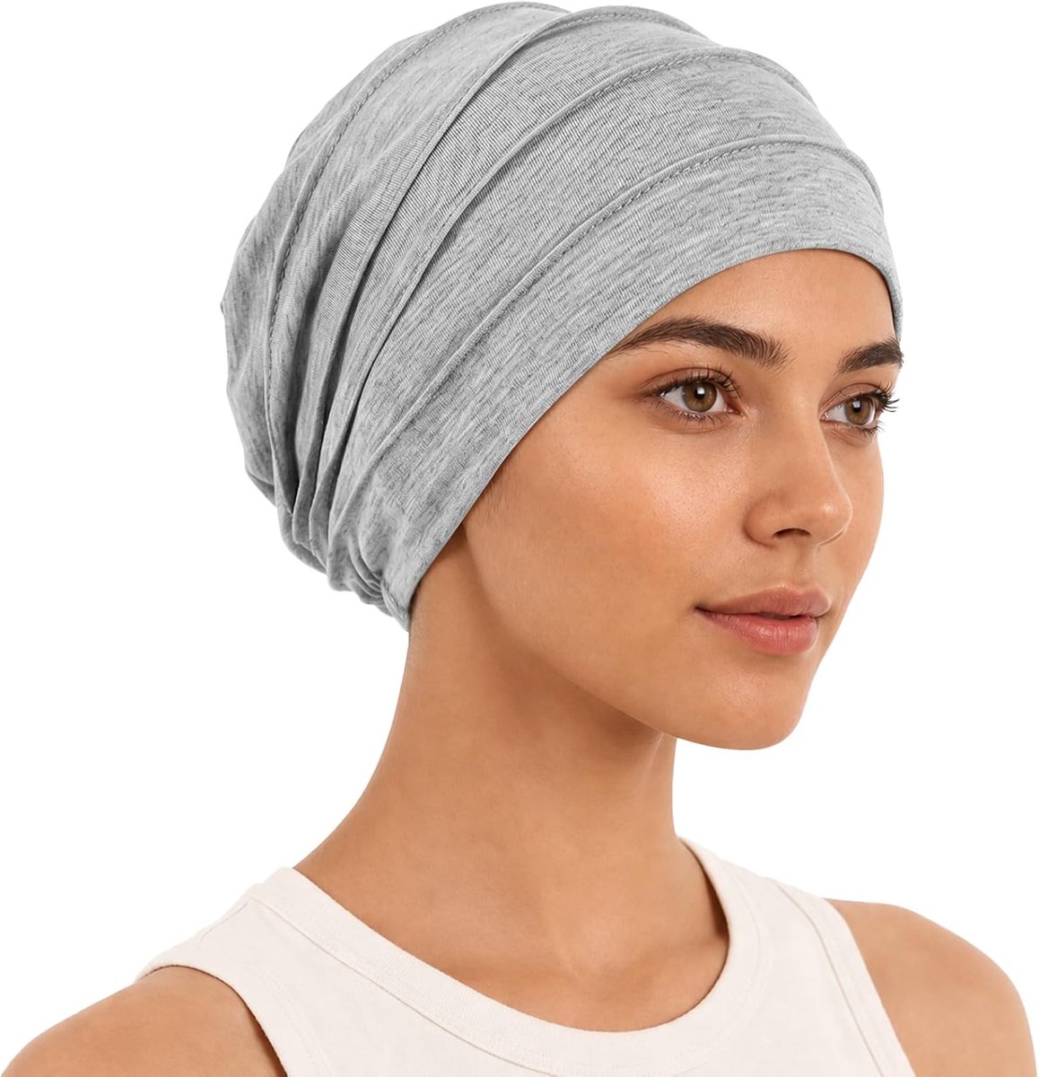 Chemo cap voor vrouwen - elastische katoen - satijnen voering - ademende hoed voor haarverlies - ShopVlot