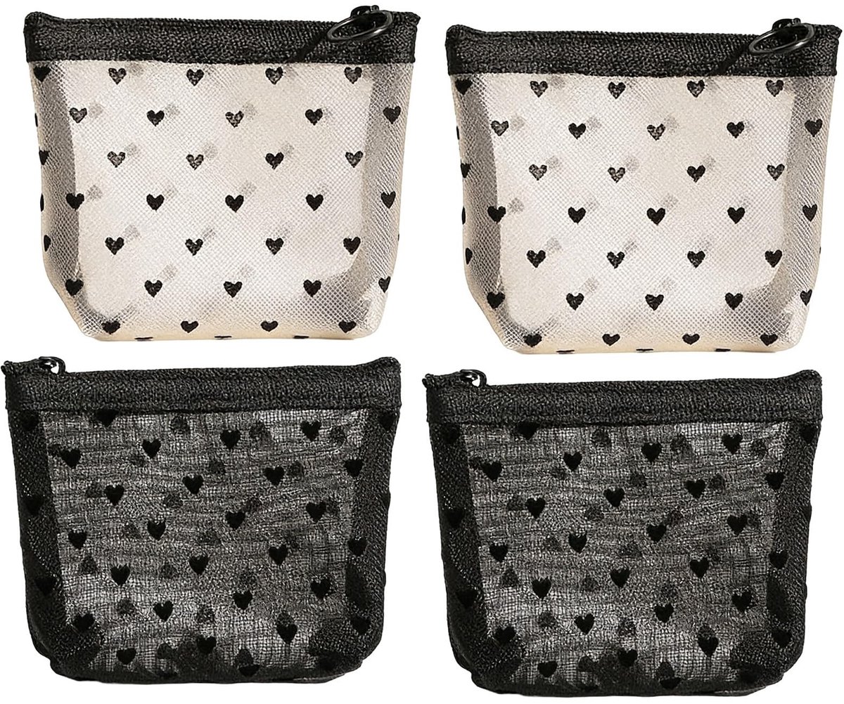 Solidchoice - Set van 4 Transparante Make-up Tassen voor Vrouwen