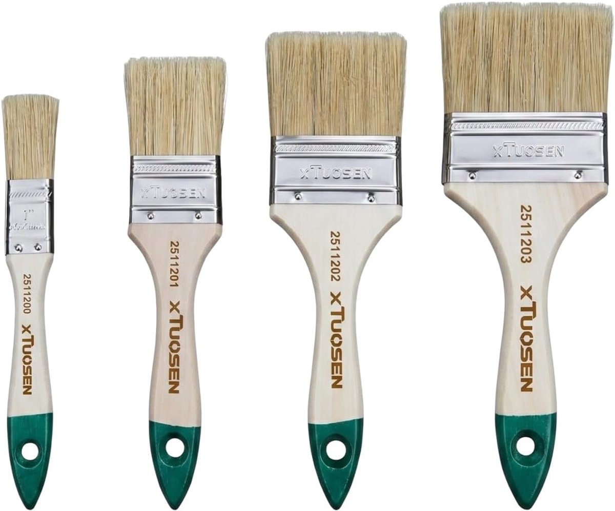 Schilderkwasten set van 4 - diverse breedtes - professionele penselen - ideaal voor verf en lak - ShopVlot