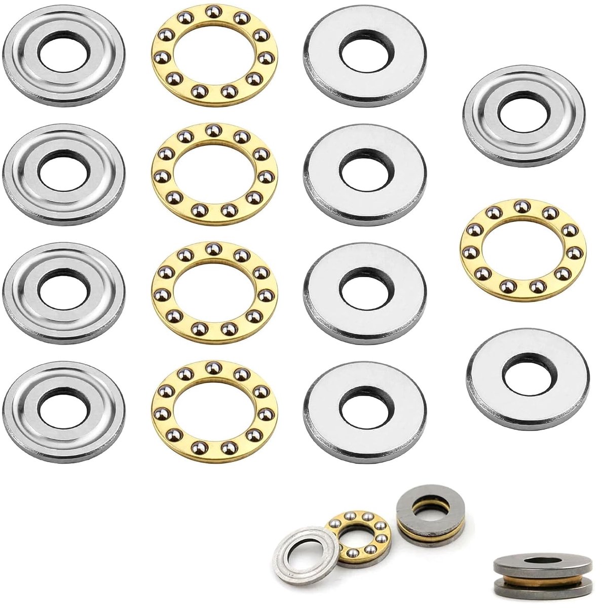 Axiale kogellagers 8 x 22 x 7 mm - miniatuur - robuust staal - geschikt voor machines - ShopVlot
