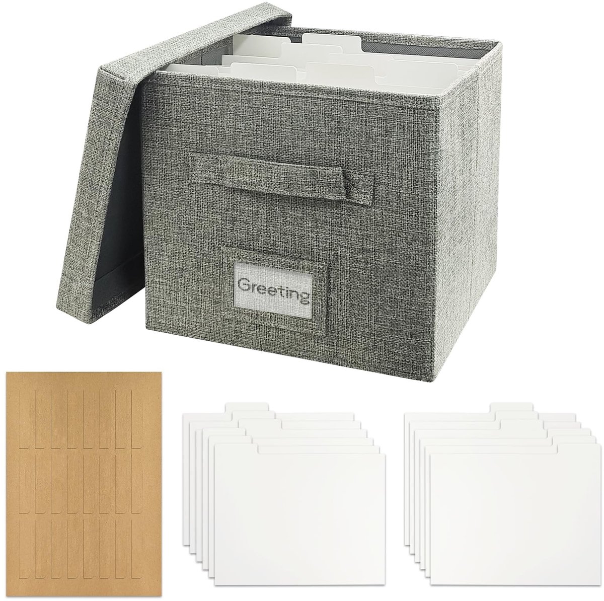 Solidchoice - Wenskaarten Organizer met 12 Scheidingswanden en Etiketten