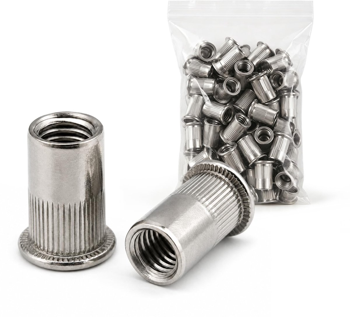 Solidchoice - M6 Blindklinkmoeren Set van 50 Stuks met Ronde Platte Kop