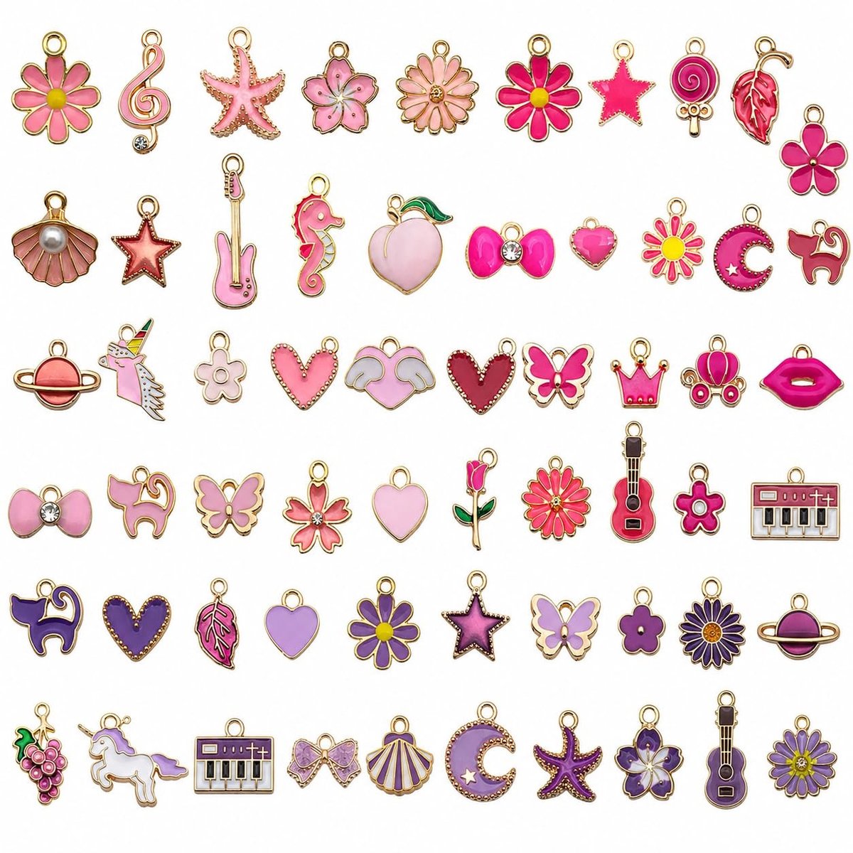 Solidchoice - Set van 60 Kleurige Charm Pendants voor DIY Sieraden