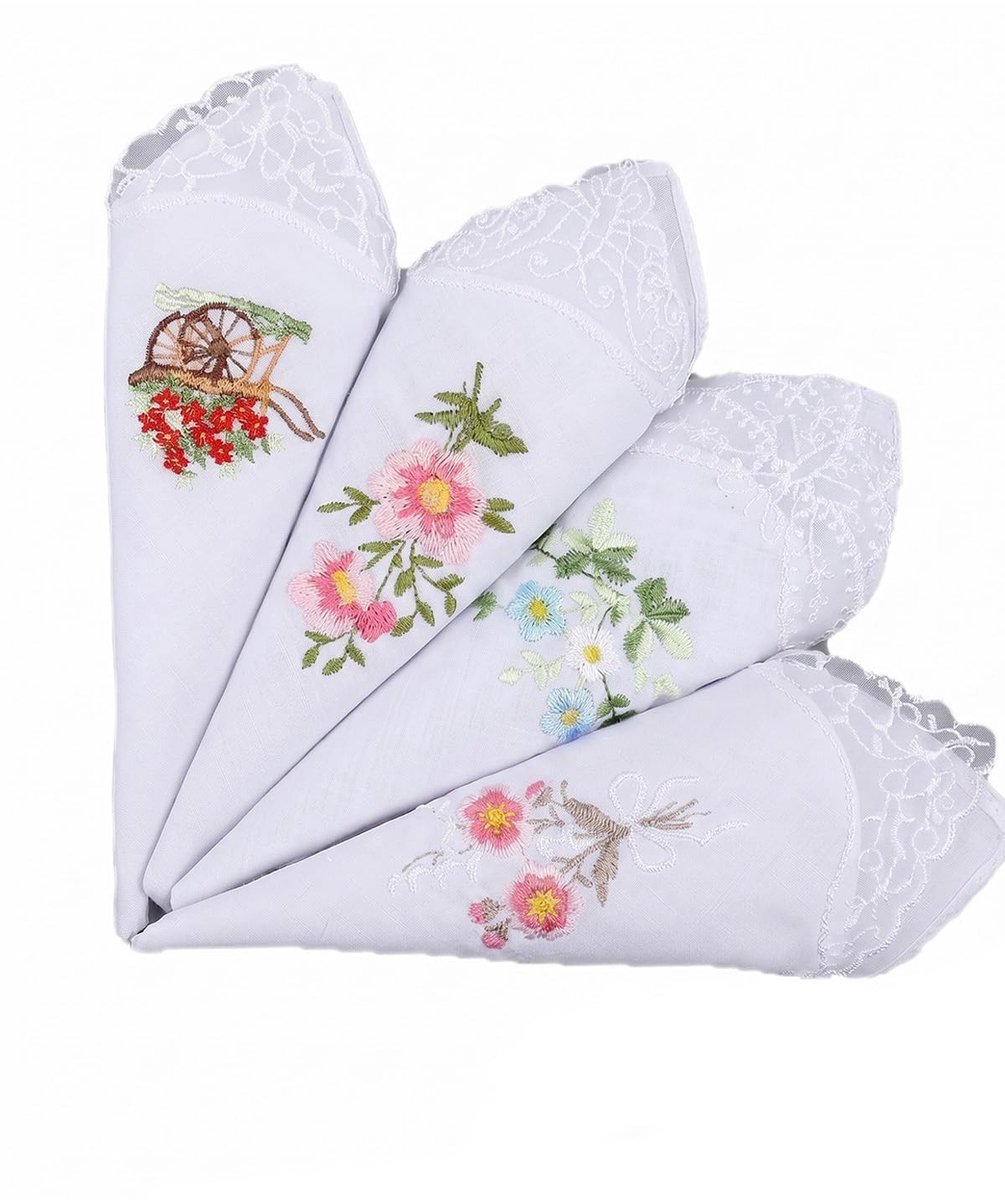 Solidchoice - Elegante Zakdoeken voor Dames, Set van 4