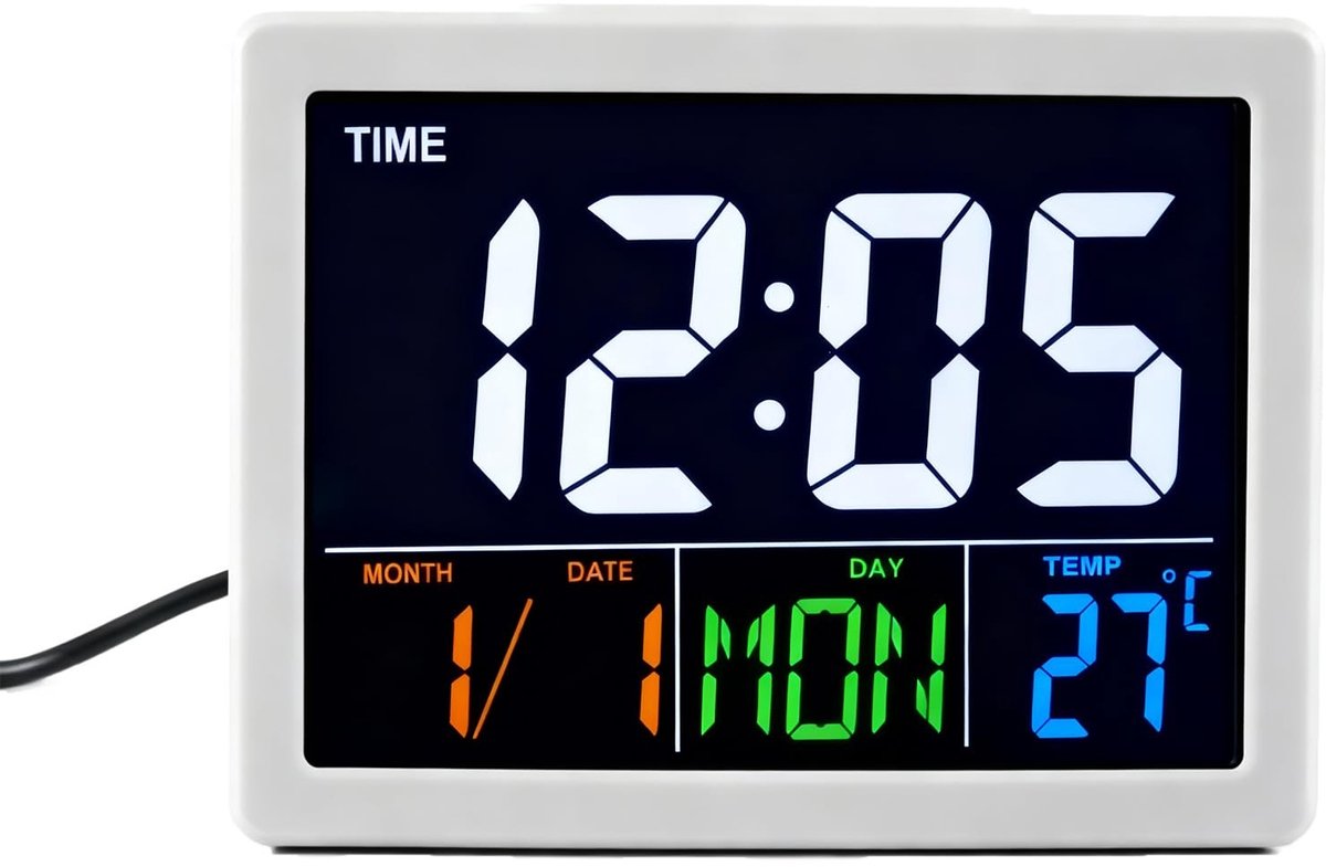 Solidchoice - Digitale Klok met Temperatuurweergave en Datum