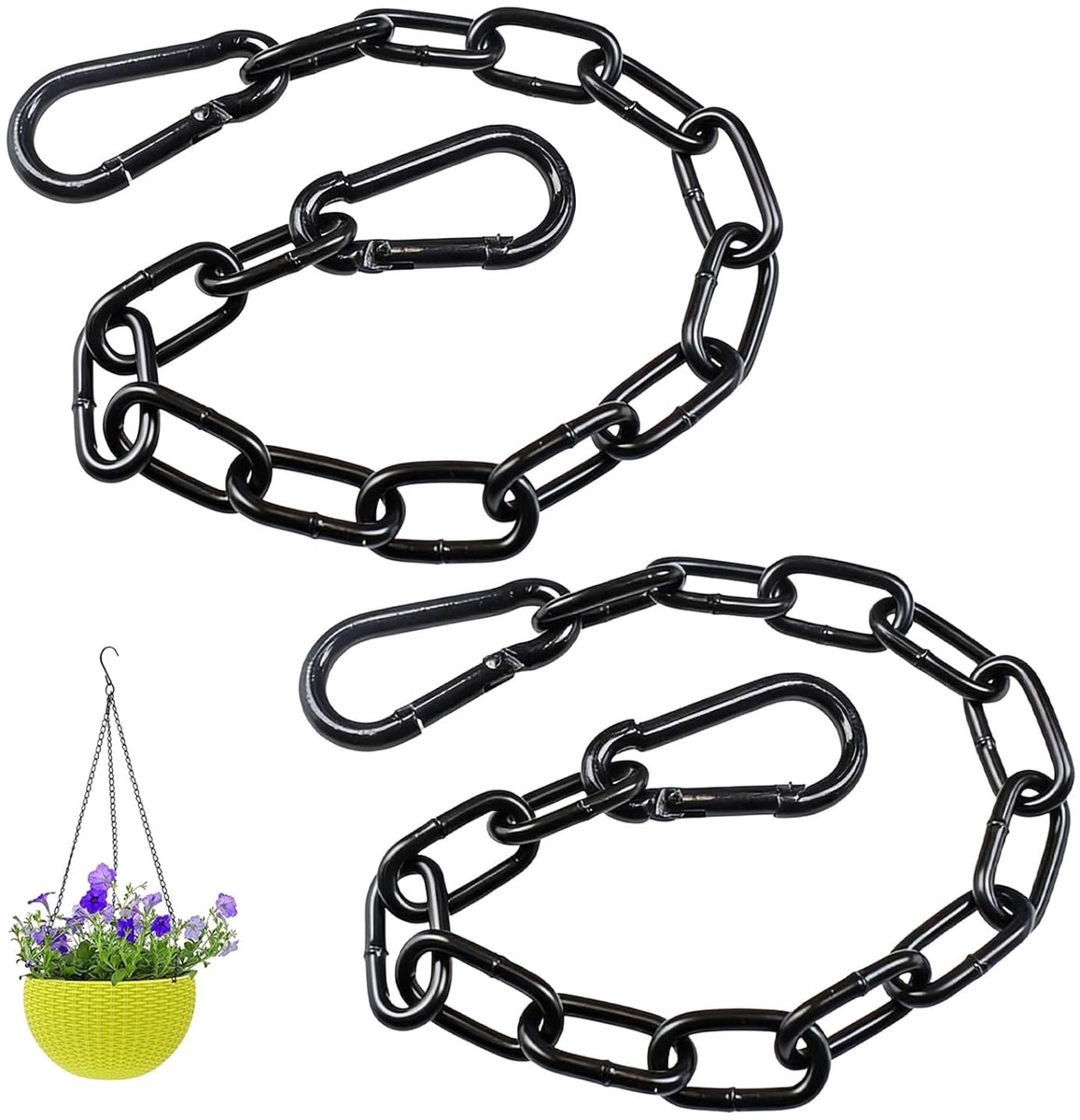 Stainless Steel Ketting 0.5m - Zwarte Staal - Inclusief Karabijnhaak - Ideaal voor Tuinhekken - ShopVlot