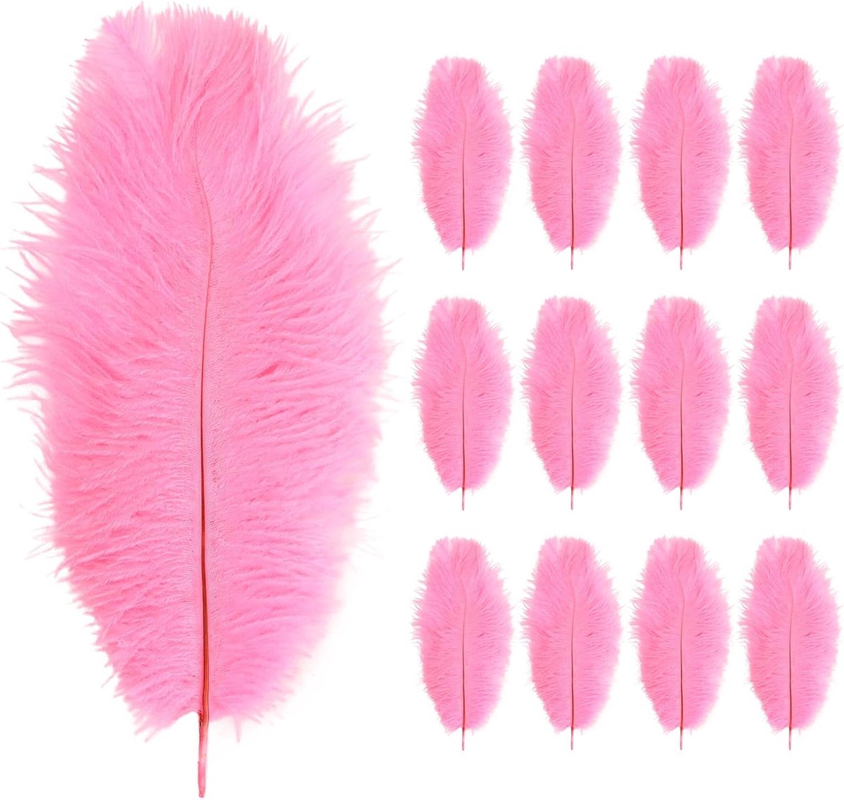 Ostrich veren 8-10" - Natuurlijk - Zacht en licht - Perfect voor bruiloften en feestdecoratie - ShopVlot