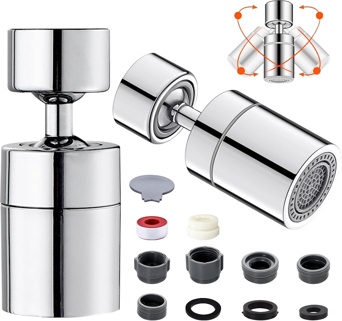 360° Rotating Kraanaccessoires M22/M24 - Multifunctioneel en Waterbesparend - Voor Keuken en Badkamer - ShopVlot