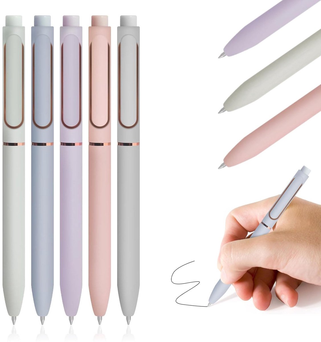 Solidchoice - Set van 6 Gelpennen met Fijne Punt 0.5 mm in Zwart
