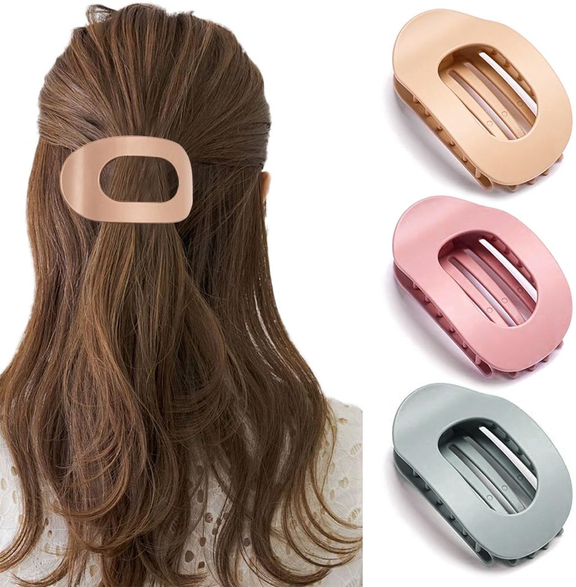 Solidchoice - Set van 3 Grote Haarclips voor Vrouwen