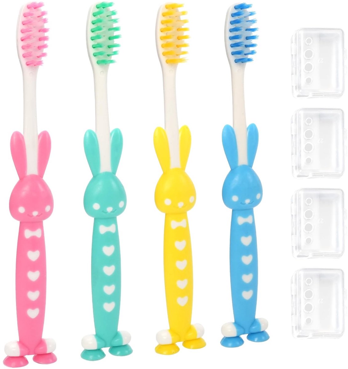 Solidchoice - Kindertandenborstelset met Borstelkopbeschermers, 4 stuks