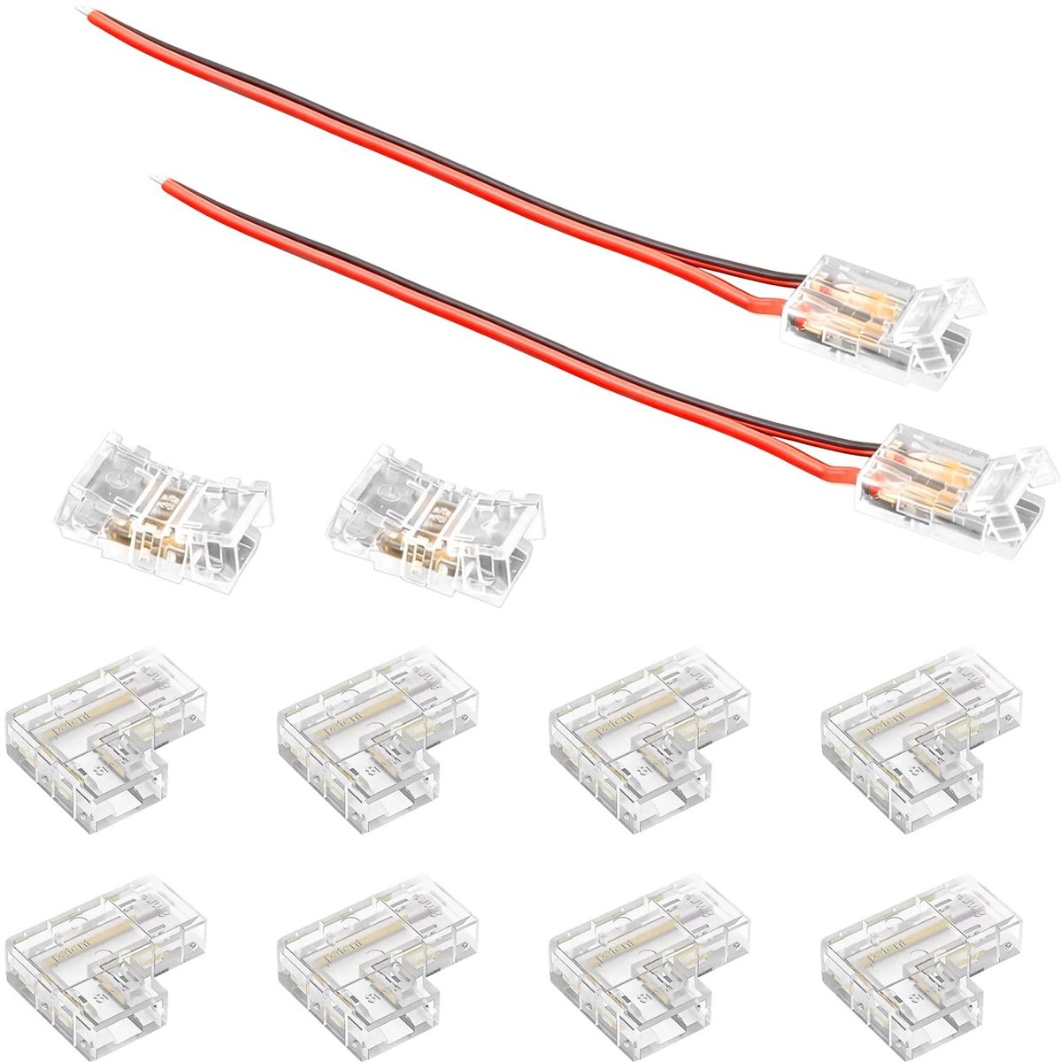 Solidchoice - 12-delige Set LEDstrip Connectoren voor 8mm Strips