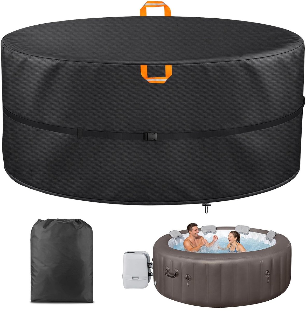 Solidchoice - Volledige Rond Zwembadafdekking 220x72cm met Opbergtas