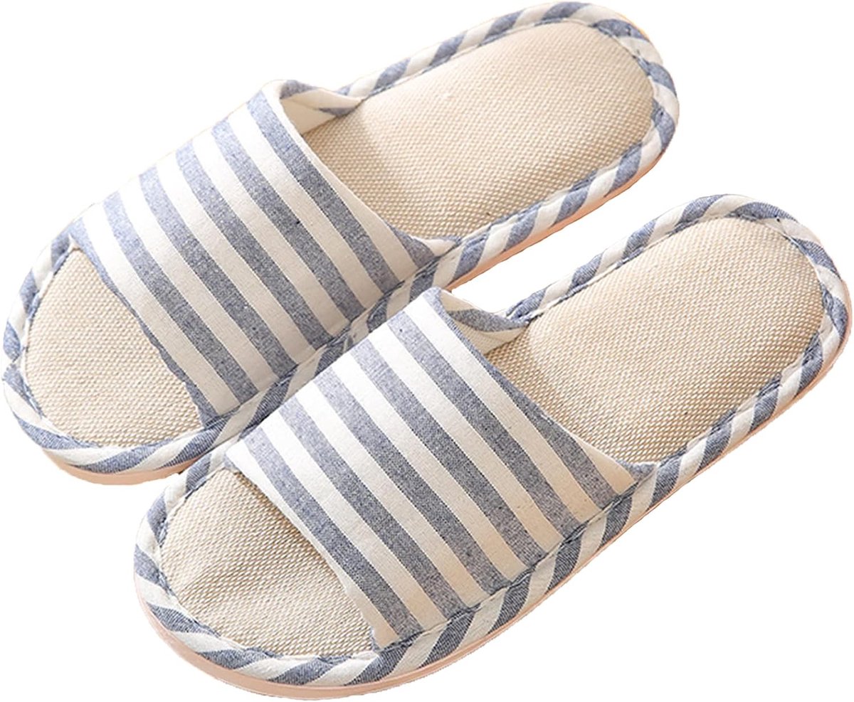 Katoenen vlasslipper voor dames en heren - comfortabel - binnengebruik - perfect voor ontspanning - ShopVlot