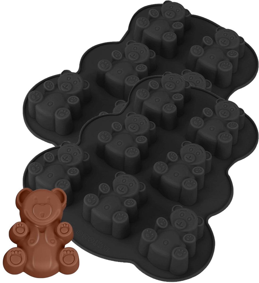Solidchoice - 2 Stuks 3D Bear Silicone Mallen voor Bakken