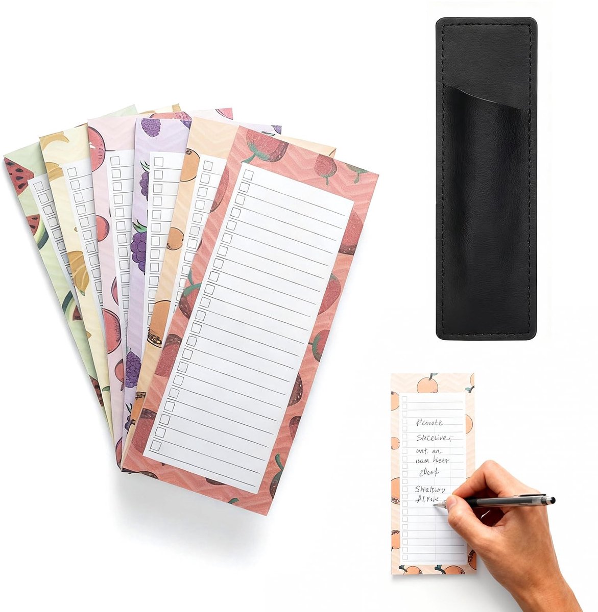 Solidchoice - Set van 6 Magnetische Notitieblokken met Penhouder