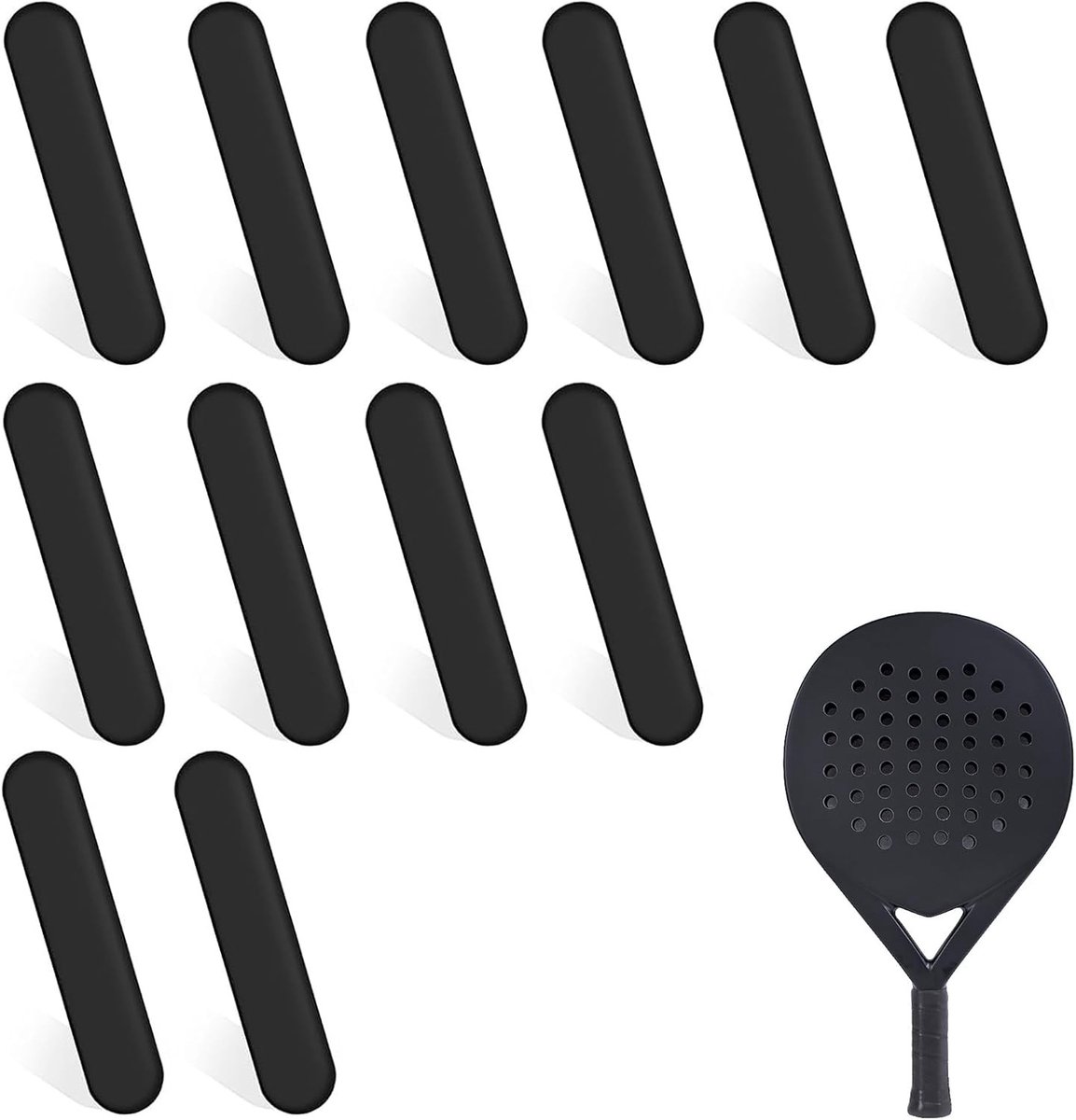 Loodbanden voor tennisracket, 12 stuks, zelfklevende gewichtsbanden voor balans en aanpassing, ideaal voor pickleball en tennisaccessoires