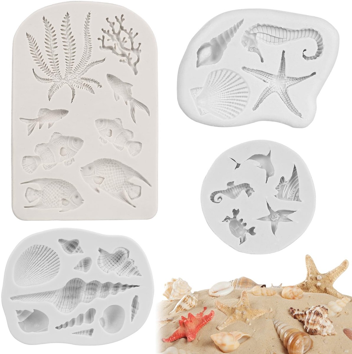 Solidchoice - 4 Stuks Silicone Mallen voor Bakken en Decoratie