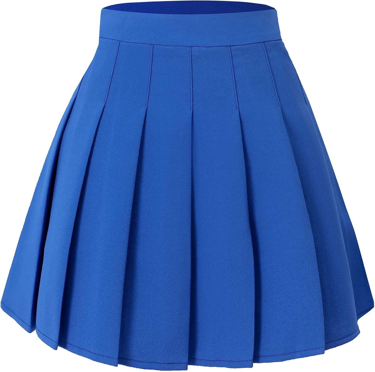 Skaterrok dames hoge taille - Korte plooien - Koninklijk blauw - Perfect voor school - ShopVlot