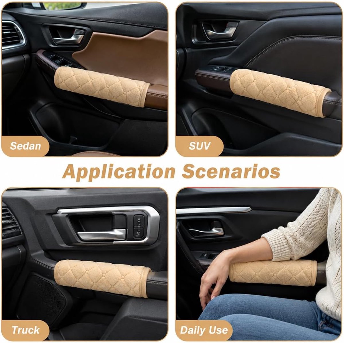 2Pcs Antislip Autodeurhendel Beschermhoes,Zacht Pluch,Auto's Binnendeurklink Universele Autodeurklink - ShopVlot