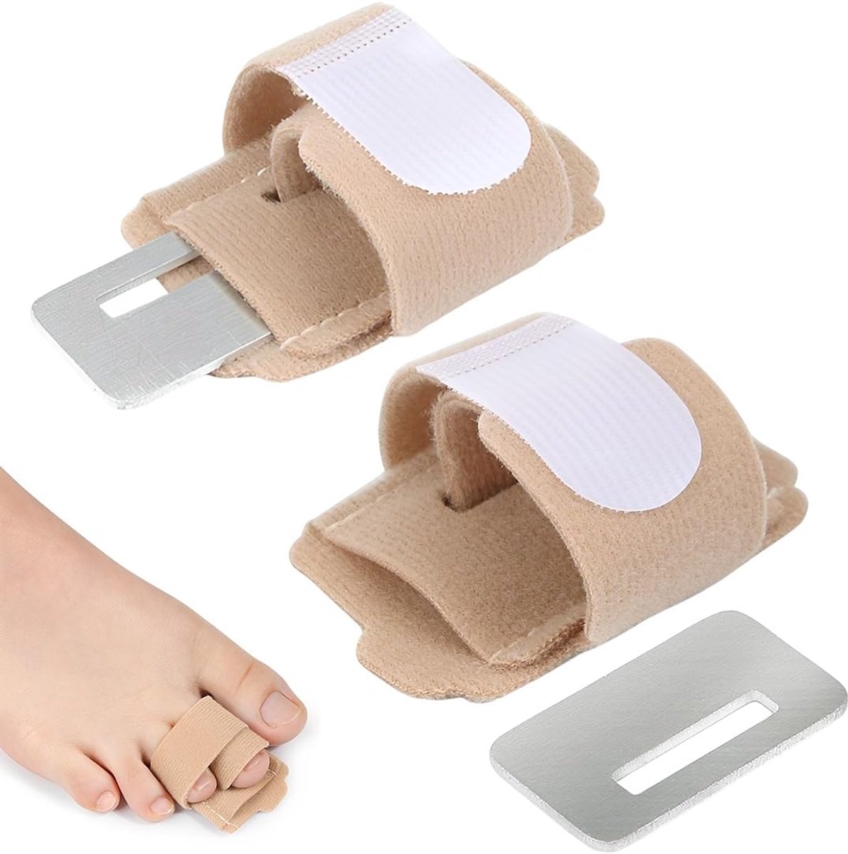 2 Stuks: Hamerteencorrector,teenspalk,hamertoespreider,aluminium plaat hamertoecorrector voor gekrompen - ShopVlot