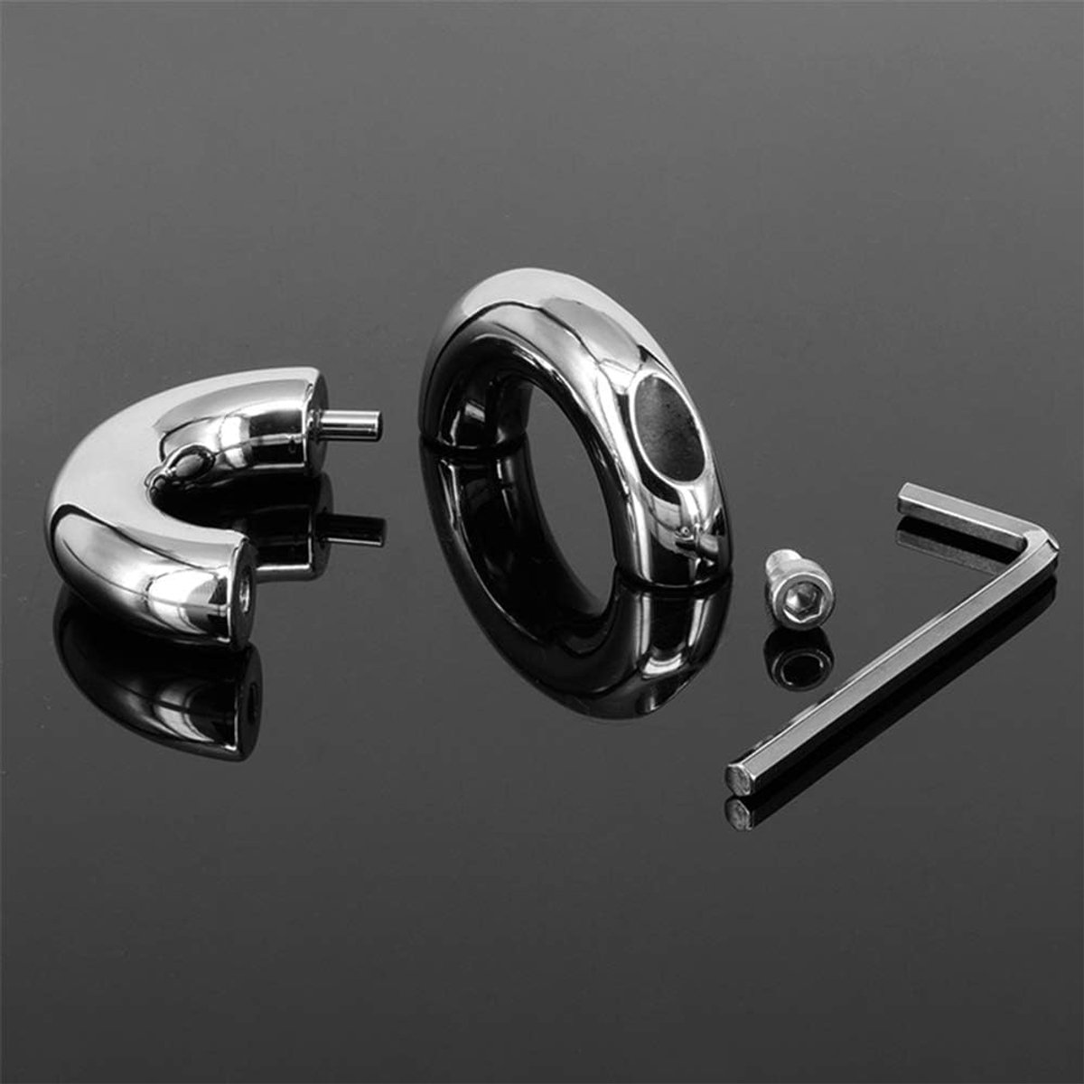 Heavy Duty Stainless Steel Ring - With Screw and Key for Firm and Long Lasting Erection, Excellent Muscle Training - ShopVlot