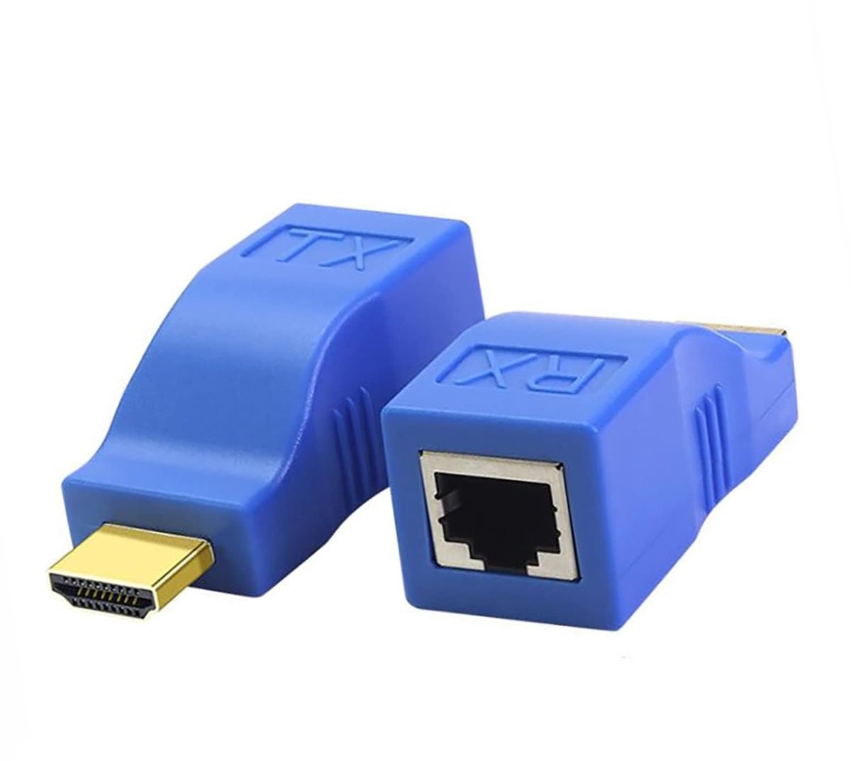 RJ45 to HDMI 1.4 Network Extender, HDMI to RJ45 Network Expansion Converter Repeater via Cat 5e/6 1080p, up to 30 m - ShopVlot