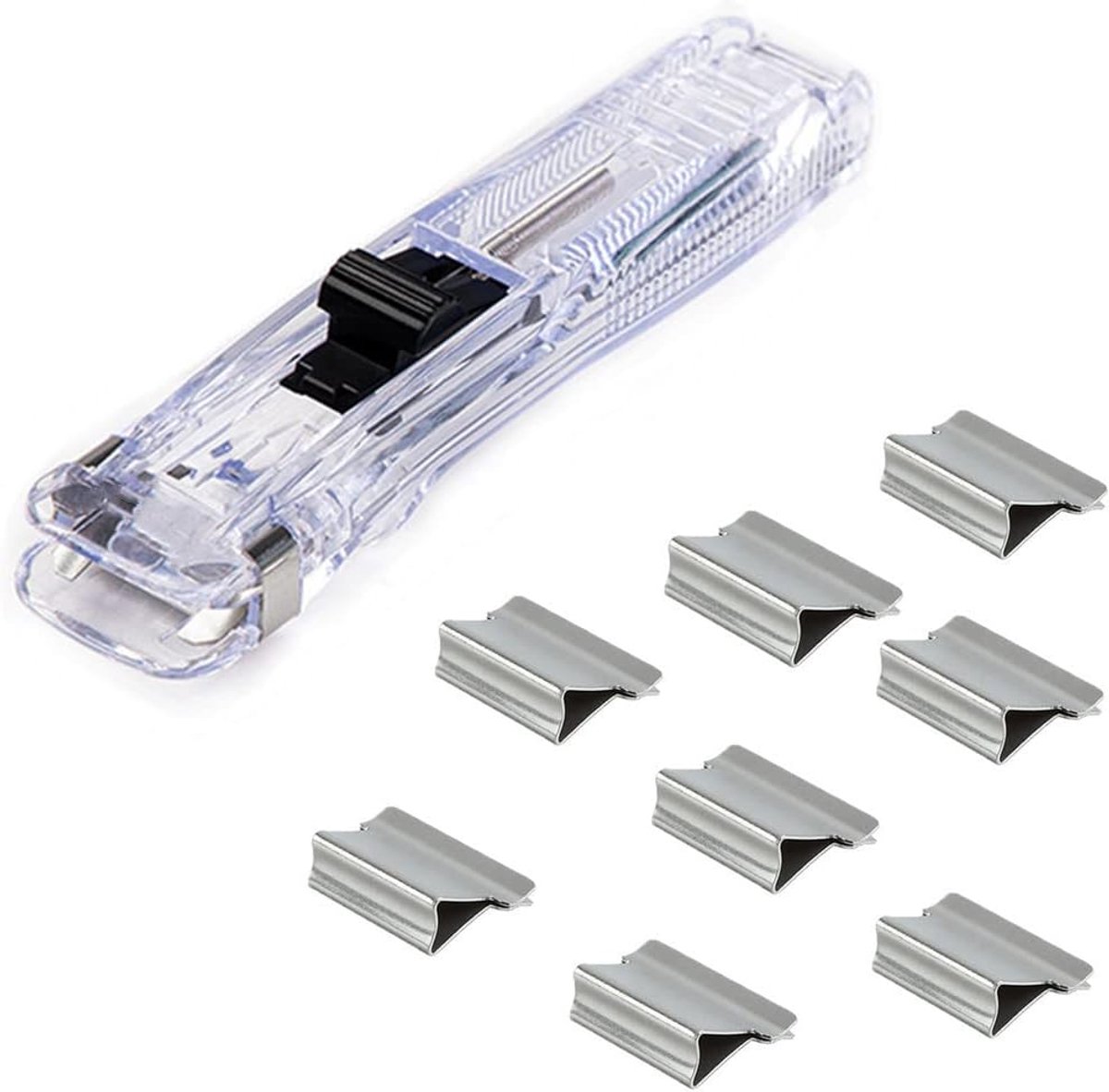 1 set Clam Clip Dispenser Paper Portable Handheld Paper Clip Dispenser with 50pcs Silver Clips Fast Paper Clipper for - ShopVlot