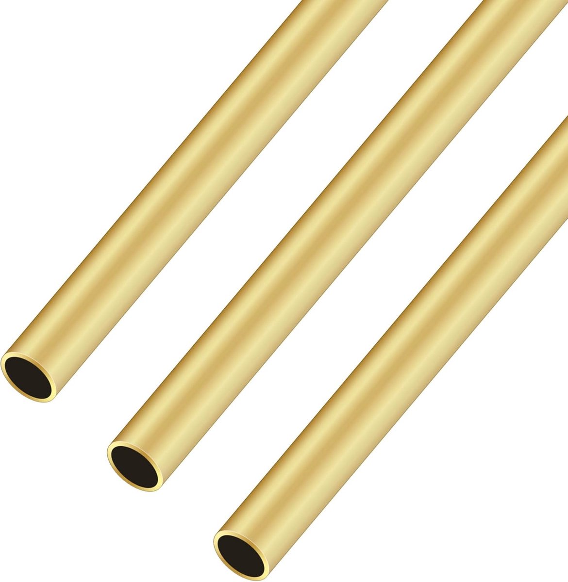 Brass Tube, 10mm OD 0.75mm Wall Thickness 300mm Length Seamless Straight Tube for DIY Crafts (3PCS) - ShopVlot