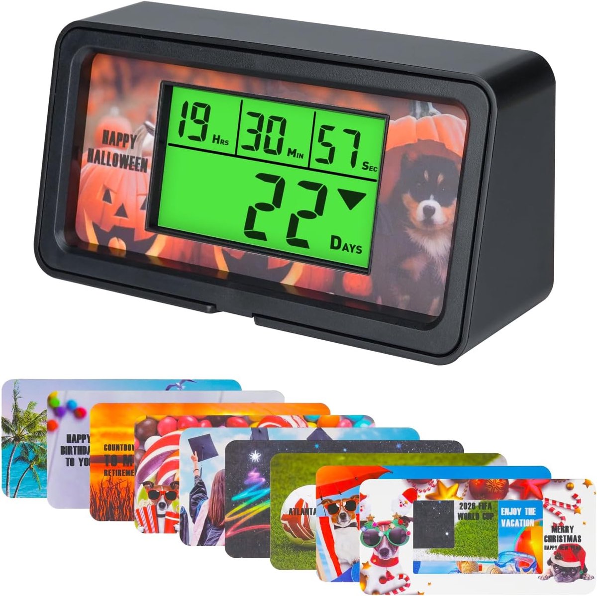 Digitale achtergrondverlichting, 9,999 dagen, countdown-timer, groot lcd-display, count down, voor pensioen, bruiloft - ShopVlot