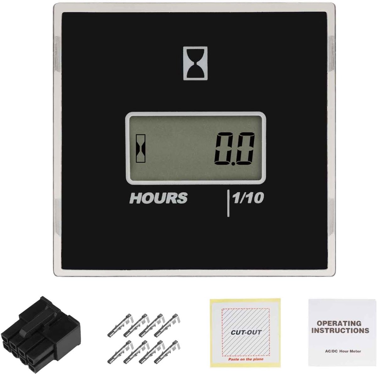 Nine Rrong DC 5-30V Hour Meter Oil Pressure/Voltage Detect Waterproof Meter Transparent PC Closed Design Built-in - ShopVlot