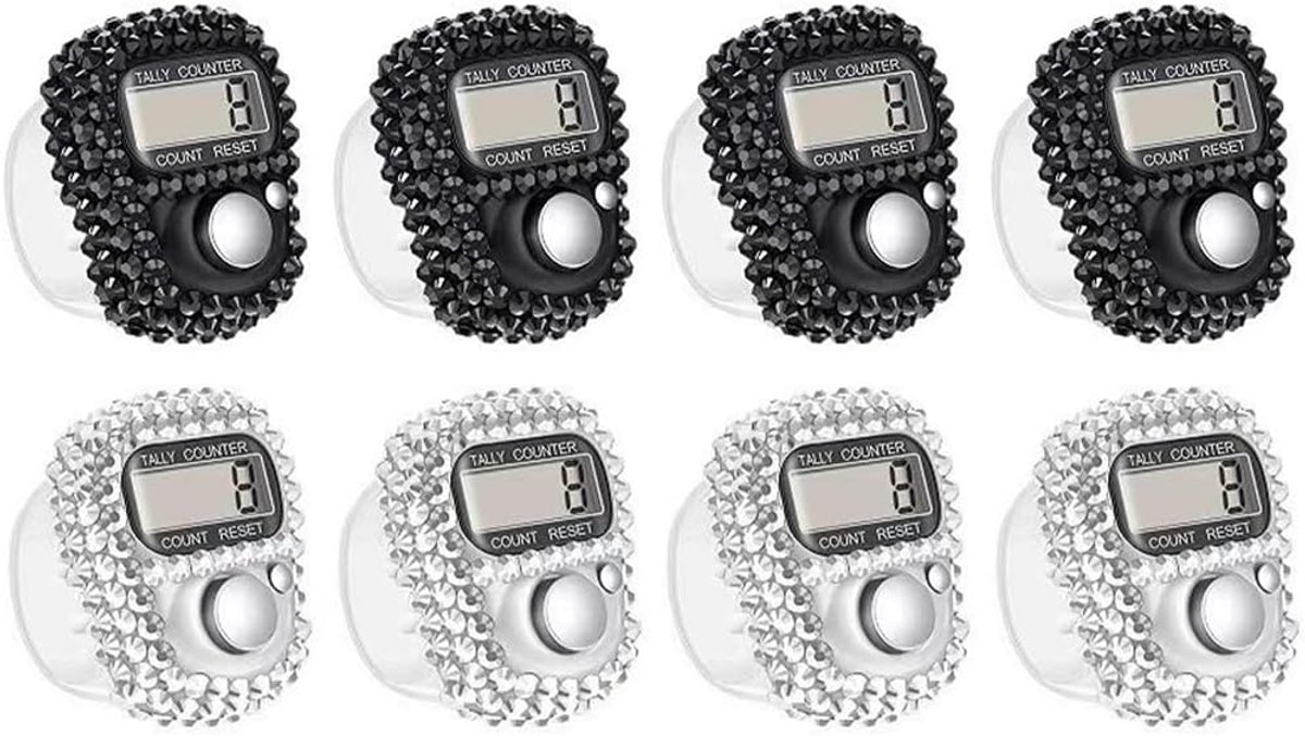 8 Pcs Finger Counter, Electronic Finger Counter, Clicker, Row Counter, 5 Digital Mini Hand Counter, Lap Track Hand - ShopVlot