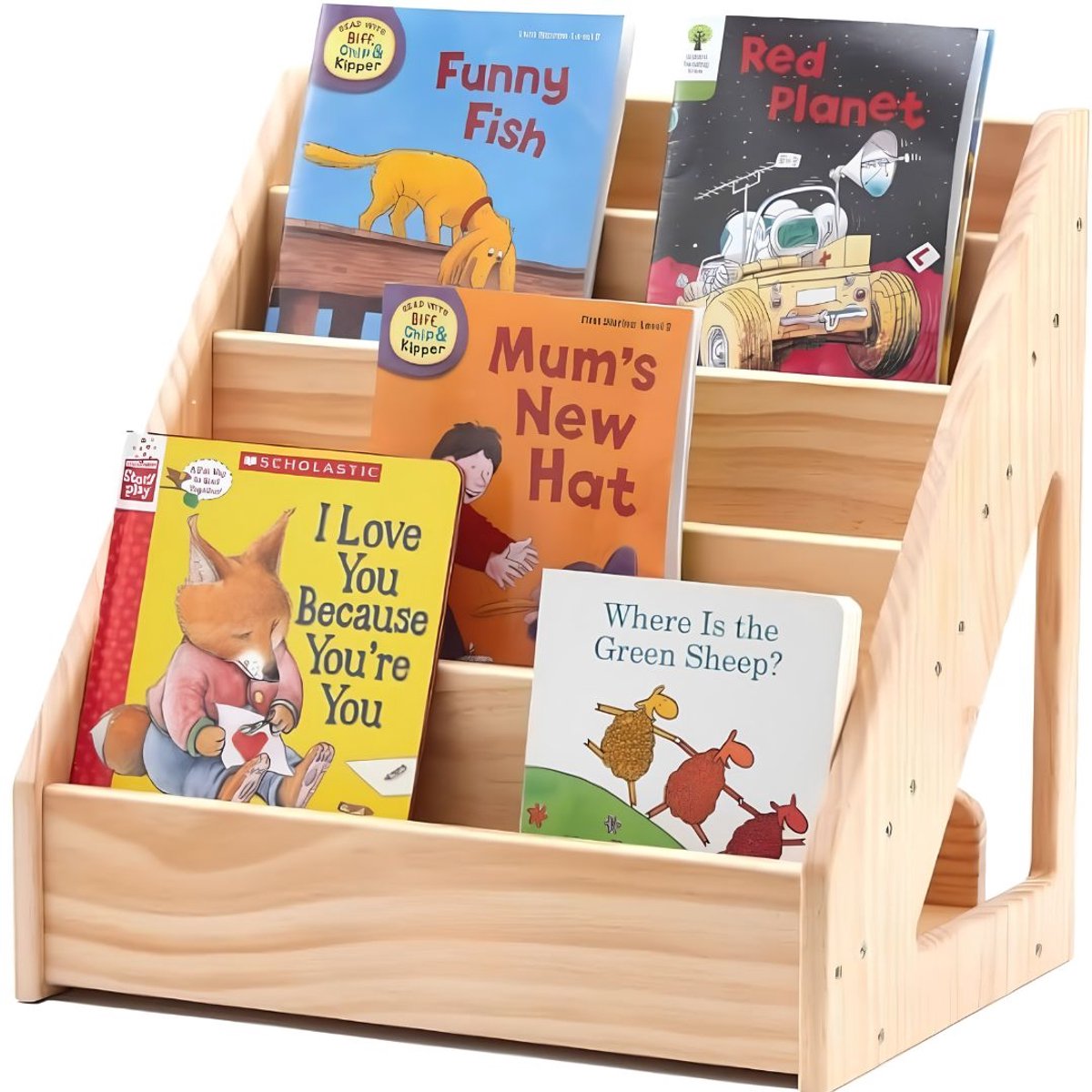 VALI® Boekenrek Kind - Kinderboekenkast - Boekenkast Kind - Lichtbruin - 43cm x 32cm x 13cm