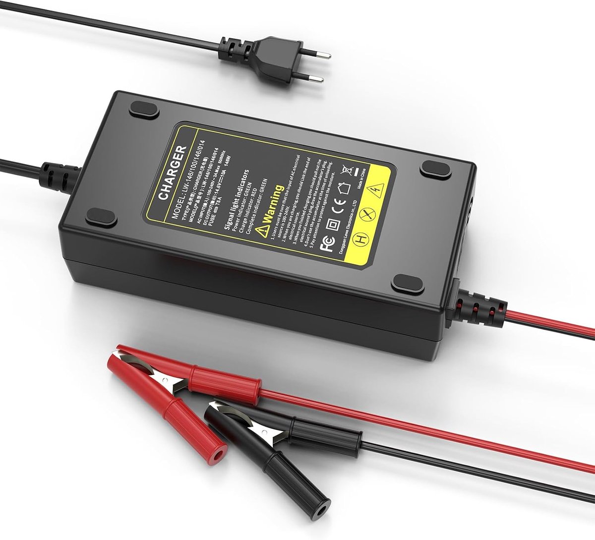ASUNCELL 14.6V / 10A LiFePO4 Car Battery Charger for 6V & 12V Lead Battery Up to 120Ah & 12.8V Lithium, Lithium Iron - ShopVlot