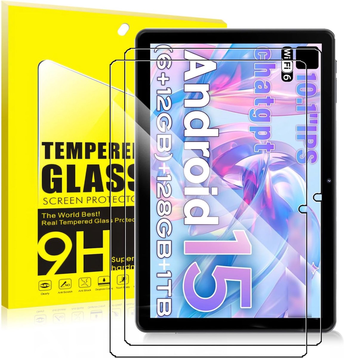 2 stuks displaybeschermfolie van gehard glas voor UBDXBD Z30G 10 inch tablet, 9H hardheid, krasbestendig - ShopVlot