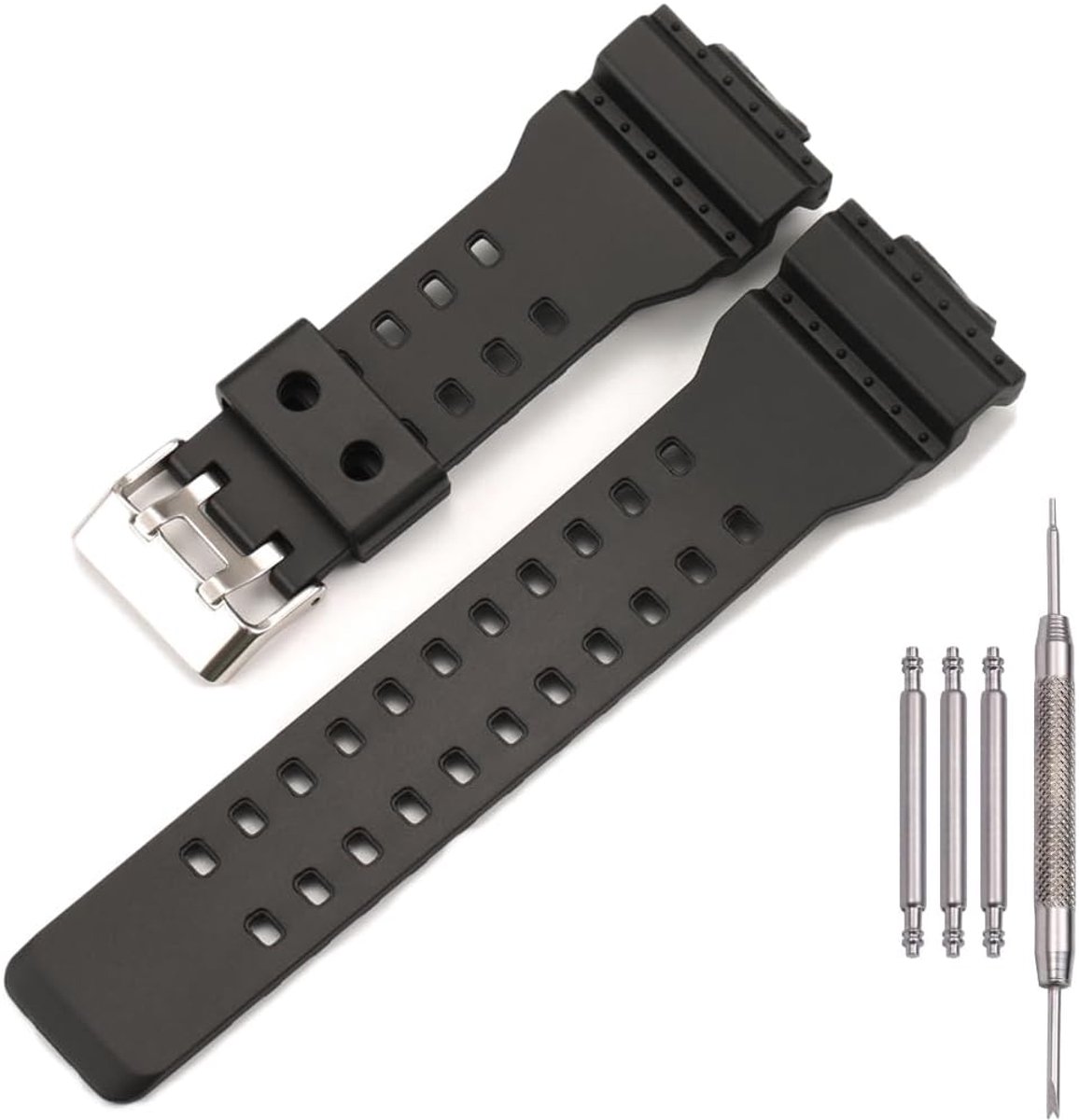 16mm Resin Strap Compatible with Casio GA110 GA100 GA120 GD100 G8900 Men's Rubber Replacement Watch Band - ShopVlot