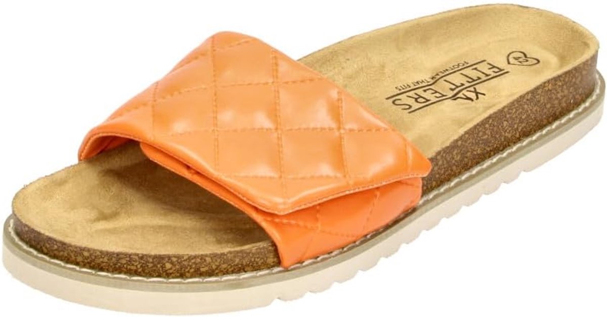 Fitters Footwear Sandals in large sizes orange 2TM12001 Jade Orange large women's shoes - ShopVlot