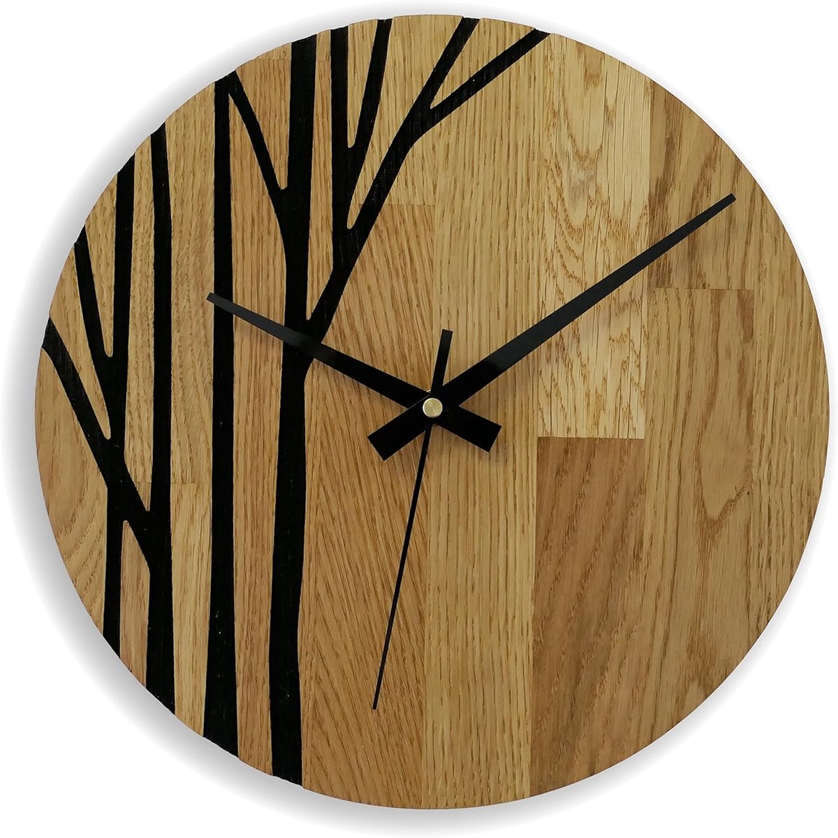 Wooden Wall Clock, Oak Wall Clock, Modern Wall Clock, Home Decoration, Real Oak Wall Clock, Large Wall Clock Made of - ShopVlot