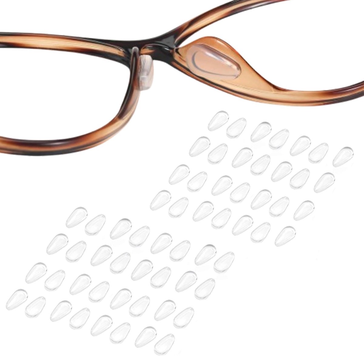 30 paar antislip neuspads voor brillen, antislip siliconen neuspads voor brillen, zonnebrillen - ShopVlot