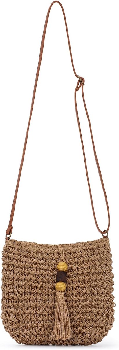 Fecialy Straw Crossbody Bags for Women Handwoven Summer Beach Purse Woven Raffia Wicker Bag Holiday Clutch with Tassels - ShopVlot