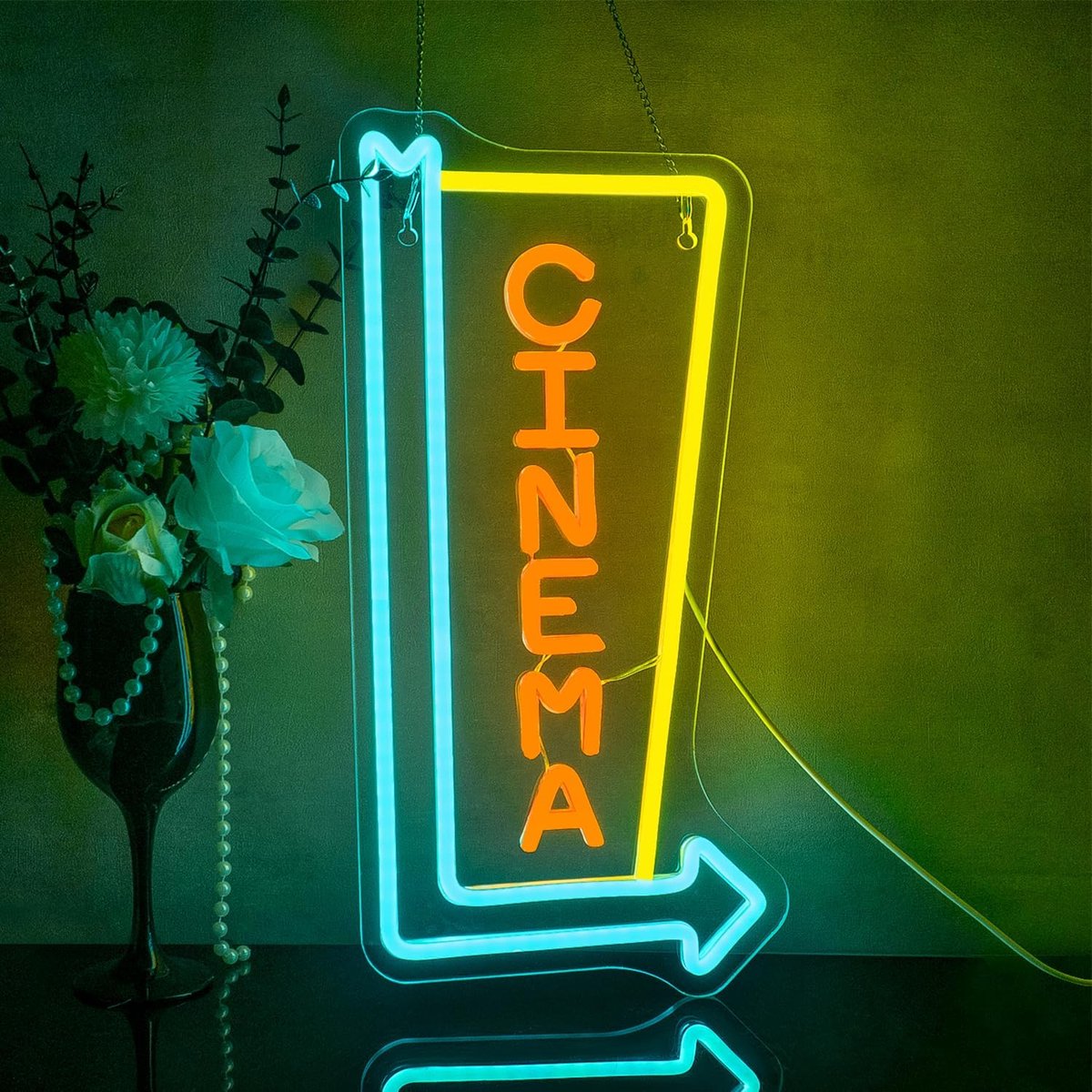 Looklight Cinema Neon Sign Cinema Light Sign, Dimmable with Letters, Neon Light for Theatre, Movie Room, Bedroom - ShopVlot