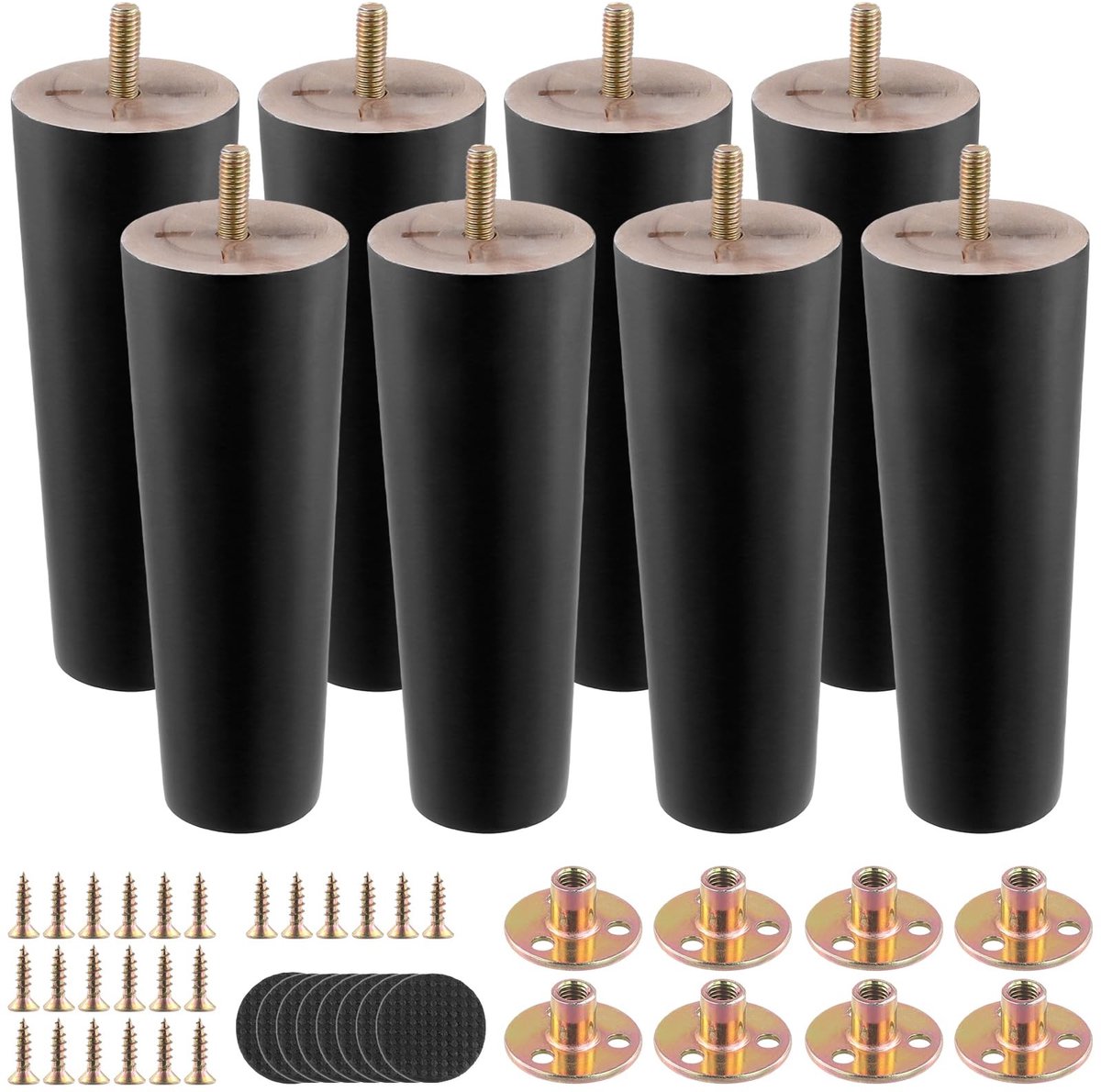 Solidchoice - Houten Meubelpoot Set van 8 Stuks voor Vervangingen